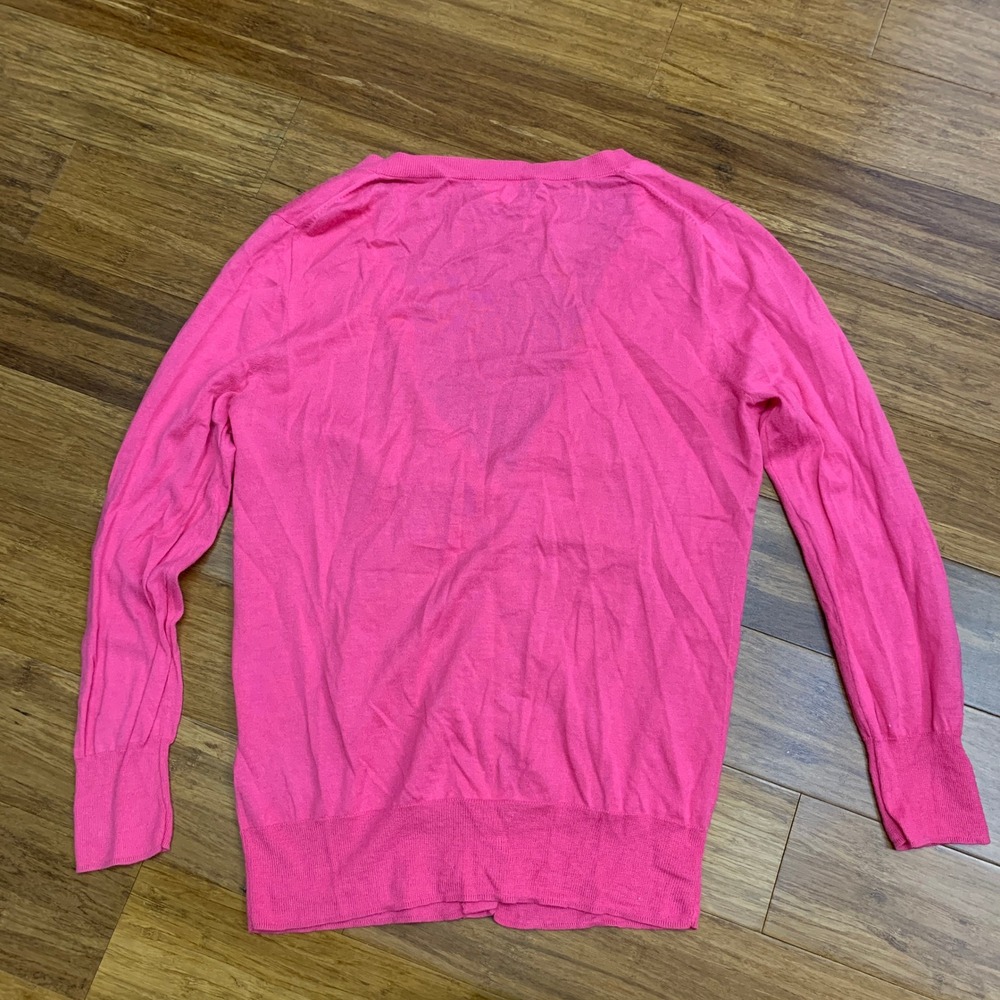 J. Crew Women's Cardigan Sweater Size XS Pink Cotton Knit Lightweight Casual - Picture 4 of 6